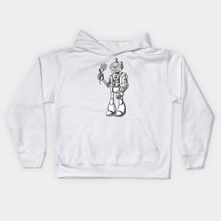 Retro robot drawing Kids Hoodie